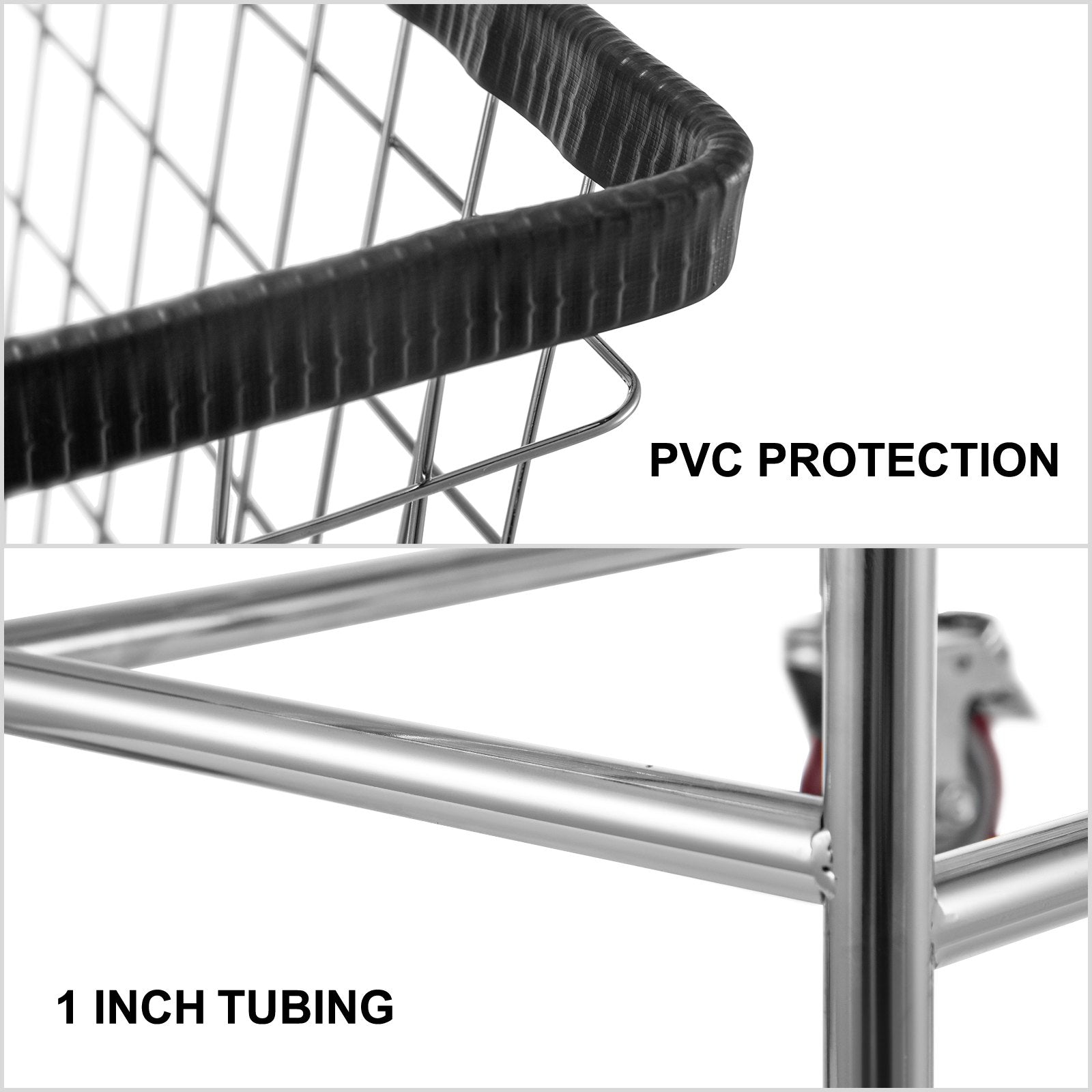 Wire Laundry Cart Wire Laundry Basket 2.8 Bushel Heavy Duty w/ 4'' Wheels V952-XYCDG96B-X0000001V0