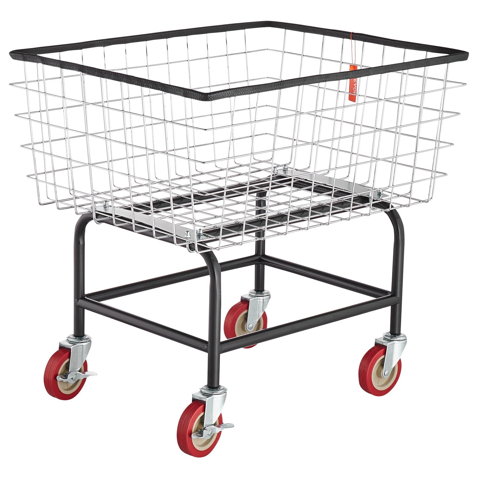 Wire Laundry Cart Wire Laundry Basket 2.8 Bushel Heavy Duty w/ 4'' Wheels V952-XYCDG96B-X0000001V0