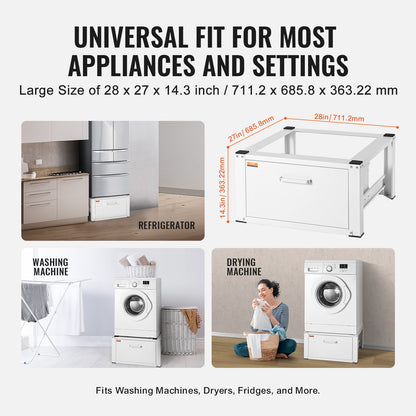 Laundry Pedestal 686mmmW x 366mmH, Washer And Dryer Base Stand Platform Universal Fit 299kg Capacity, Heavy V952-XYJDZDCT2729XCSU3V0