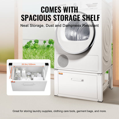 Laundry Pedestal 686mmmW x 366mmH, Washer And Dryer Base Stand Platform Universal Fit 299kg Capacity, Heavy V952-XYJDZDCT2729XCSU3V0