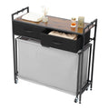 3 Section Laundry Sorter, Rolling Laundry Hamper with 2 Drawers, Hooks & Wheels, Rolling Basket Organizer V952-XYLEKJSMCTS1WJGUD001V0