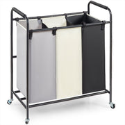 3-Section Laundry Basket, Heavy Duty Laundry Hamper Storage Organizer, Laundry Sorter Cart with Heavy Duty V952-XYLFJSSSYTB75CJ6HV0