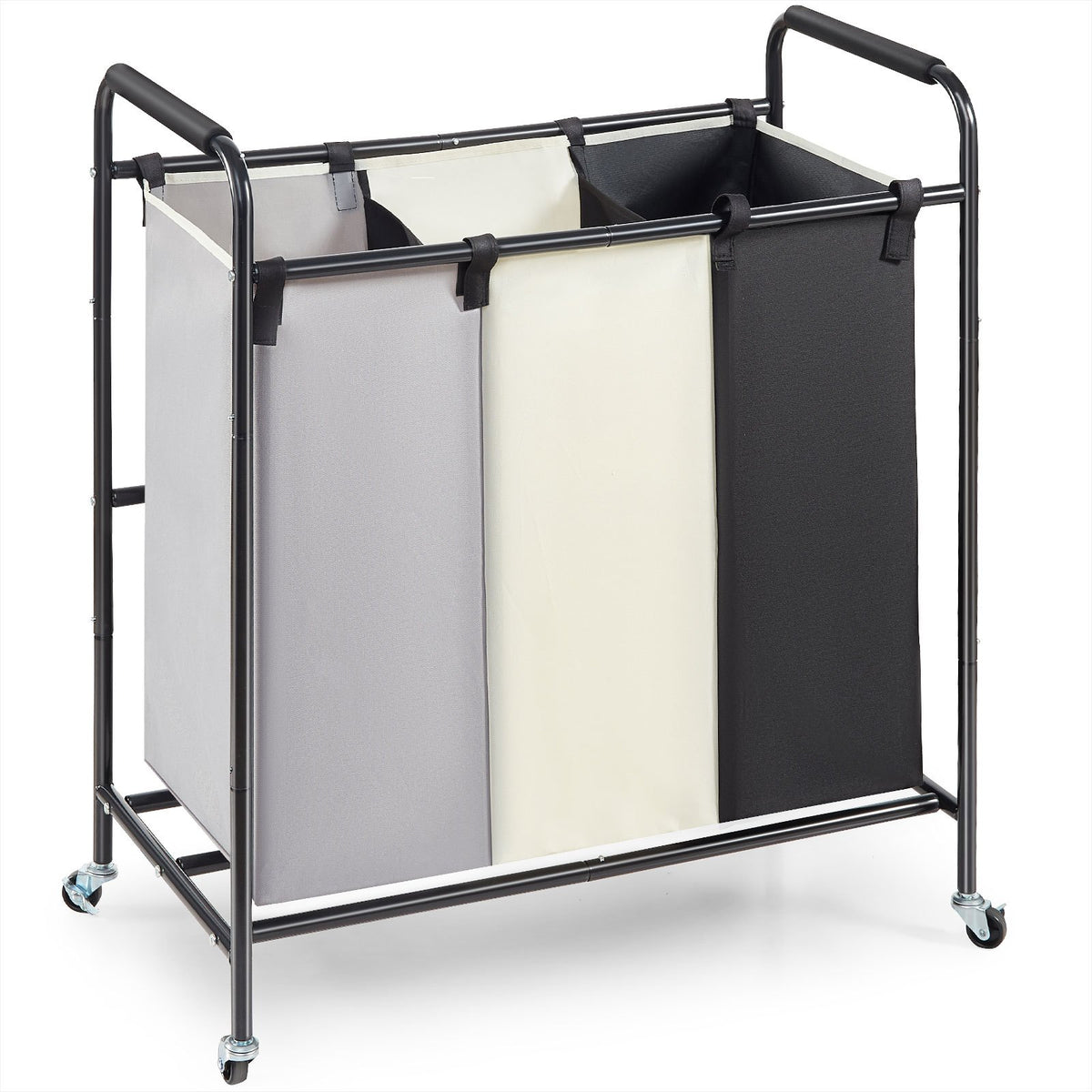 3-Section Laundry Basket, Heavy Duty Laundry Hamper Storage Organizer, Laundry Sorter Cart with Heavy Duty V952-XYLFJSSSYTB75CJ6HV0