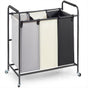 3-Section Laundry Basket, Heavy Duty Laundry Hamper Storage Organizer, Laundry Sorter Cart with Heavy Duty V952-XYLFJSSSYTB75CJ6HV0
