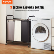 3-Section Laundry Basket, Heavy Duty Laundry Hamper Storage Organizer, Laundry Sorter Cart with Heavy Duty V952-XYLFJSSSYTB75CJ6HV0