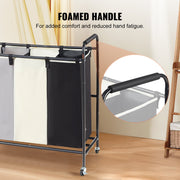 3-Section Laundry Basket, Heavy Duty Laundry Hamper Storage Organizer, Laundry Sorter Cart with Heavy Duty V952-XYLFJSSSYTB75CJ6HV0