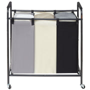 3-Section Laundry Basket, Heavy Duty Laundry Hamper Storage Organizer, Laundry Sorter Cart with Heavy Duty V952-XYLFJSSSYTB75CJ6HV0