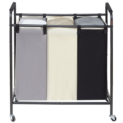 3-Section Laundry Basket, Heavy Duty Laundry Hamper Storage Organizer, Laundry Sorter Cart with Heavy Duty V952-XYLFJSSSYTB75CJ6HV0