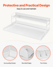 Washer Dryer Countertop with Shelf 54"x27" Wooden Washer Dryer Cover White V952-XYTM54INCHBSYQ6H4V0
