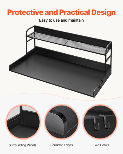 Washer Dryer Countertop with Shelf 54"x27" Wooden Washer Dryer Cover Black V952-XYTM54INCHHSDRLVGV0
