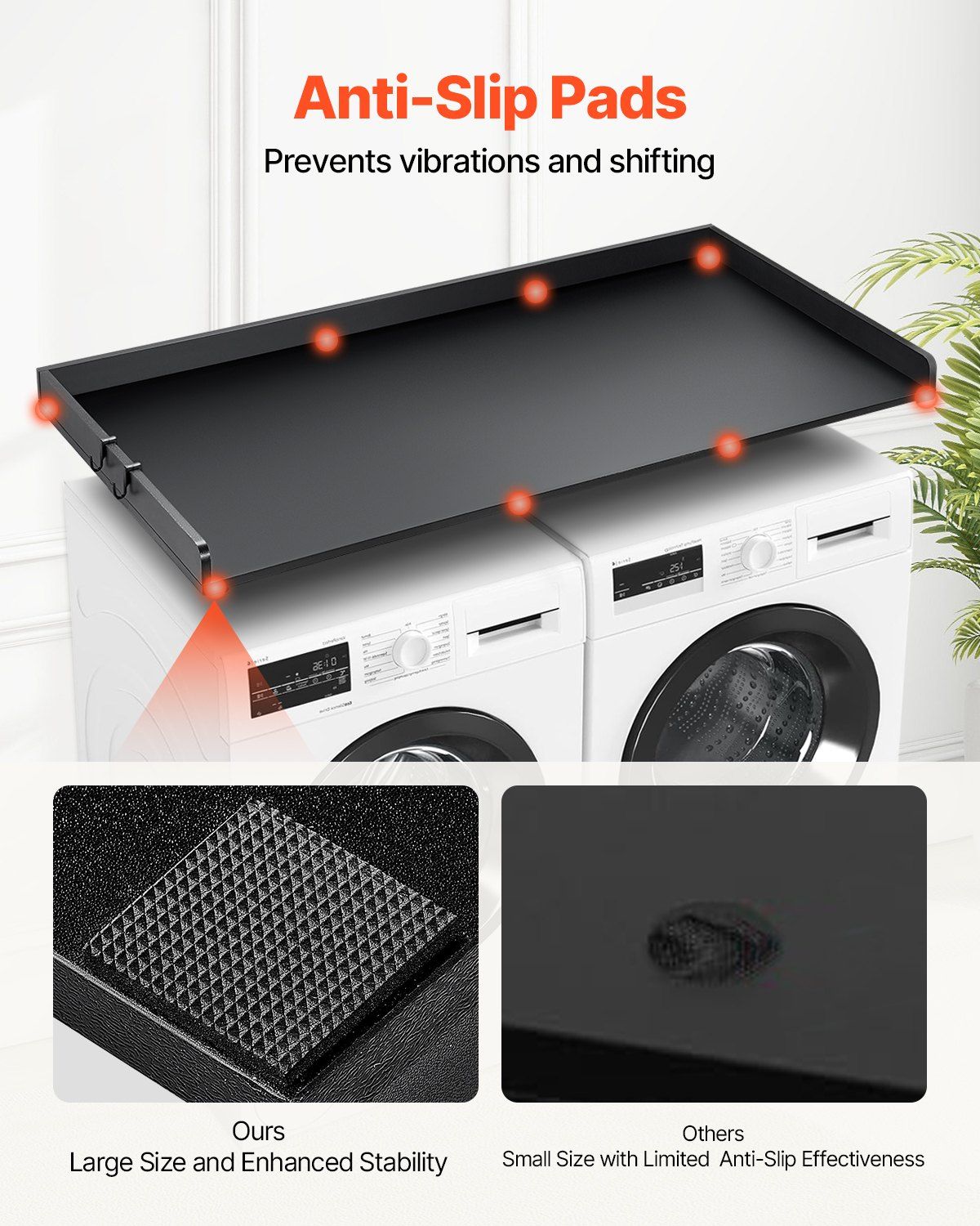 Washer Dryer Countertop, 54" x 27" Wooden Washer and Dryer Countertop, Water-Resistant Laundry Machine Topper V952-XYTM54INCHHSSL1G9V0