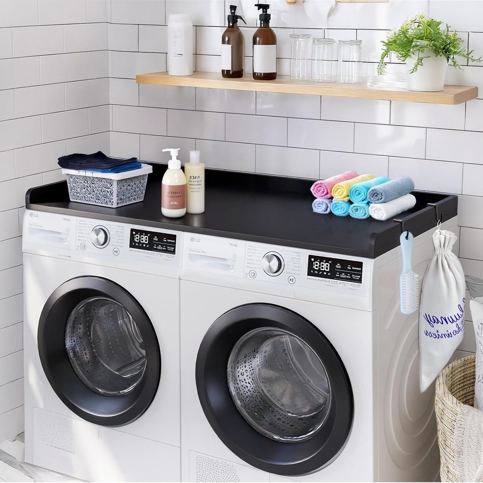 Washer Dryer Countertop, 54" x 27" Wooden Washer and Dryer Countertop, Water-Resistant Laundry Machine Topper V952-XYTM54INCHHSSL1G9V0