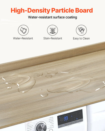 Washer Dryer Countertop, 54" x 27" Wooden Washer and Dryer Countertop, Water-Resistant Laundry Machine Topper V952-XYTM54INCHXM3W0PHV0