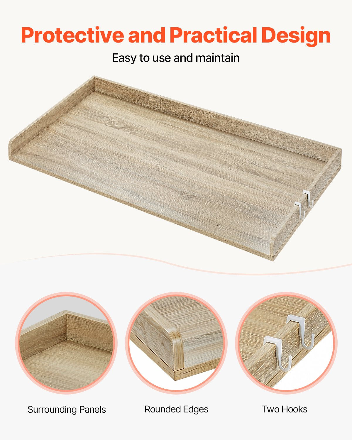 Washer Dryer Countertop, 54" x 27" Wooden Washer and Dryer Countertop, Water-Resistant Laundry Machine Topper V952-XYTM54INCHXM3W0PHV0