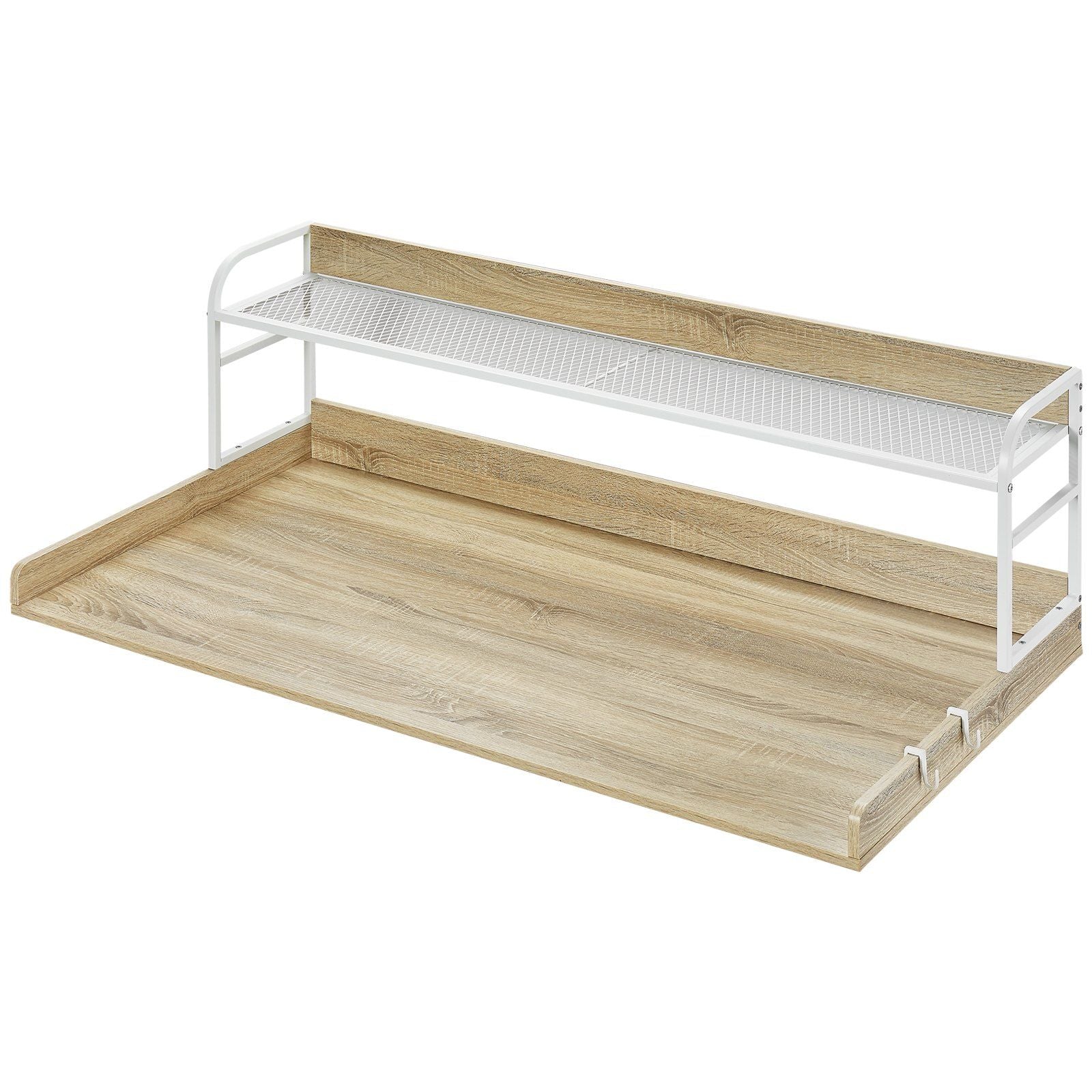 Washer Dryer Countertop with 2-Tier Shelf, 54" x 27" Wooden Washer and Dryer Countertop with Anti-Slip Pads, V952-XYTM54INCHXMD8J80V0