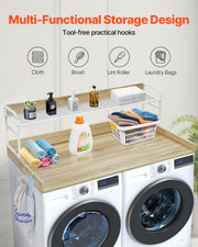 Washer Dryer Countertop with 2-Tier Shelf, 54" x 27" Wooden Washer and Dryer Countertop with Anti-Slip Pads, V952-XYTM54INCHXMD8J80V0