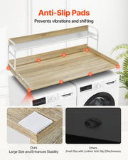 Washer Dryer Countertop with 2-Tier Shelf, 54" x 27" Wooden Washer and Dryer Countertop with Anti-Slip Pads, V952-XYTM54INCHXMD8J80V0