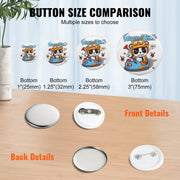 1" 25mm Button Badge Parts Supplies for Button Maker Machine 500 Sets V952-XZGSLH25MM5005T97V0