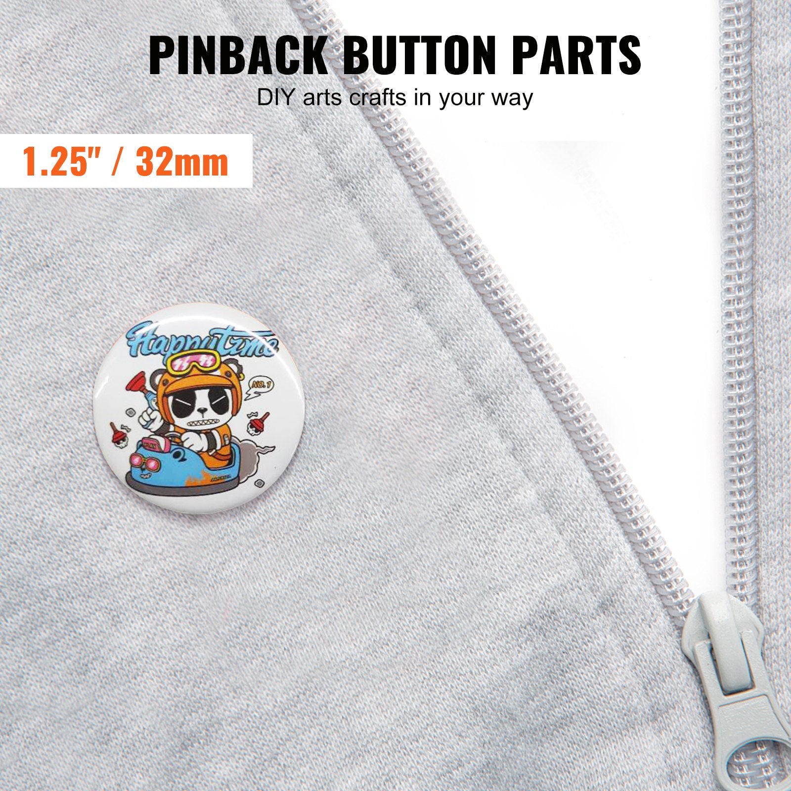 1.25" 32mm Button Badge Parts Supplies for Button Maker Machine 500 Sets V952-XZGSLH32MM50024OYV0
