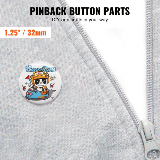 1.25" 32mm Button Badge Parts Supplies for Button Maker Machine 500 Sets V952-XZGSLH32MM50024OYV0
