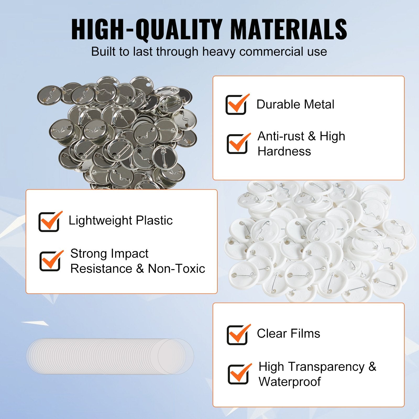 1.25" 32mm Button Badge Parts Supplies for Button Maker Machine 500 Sets V952-XZGSLH32MM50024OYV0