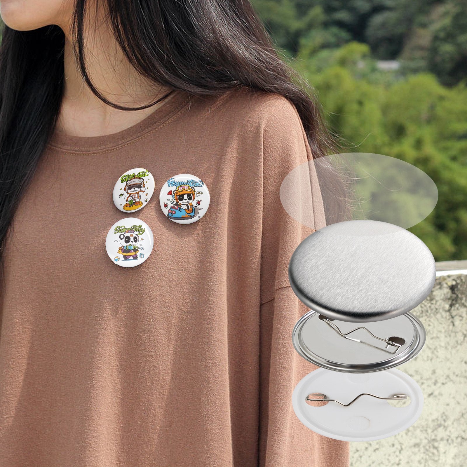 1.25" 32mm Button Badge Parts Supplies for Button Maker Machine 500 Sets V952-XZGSLH32MM50024OYV0