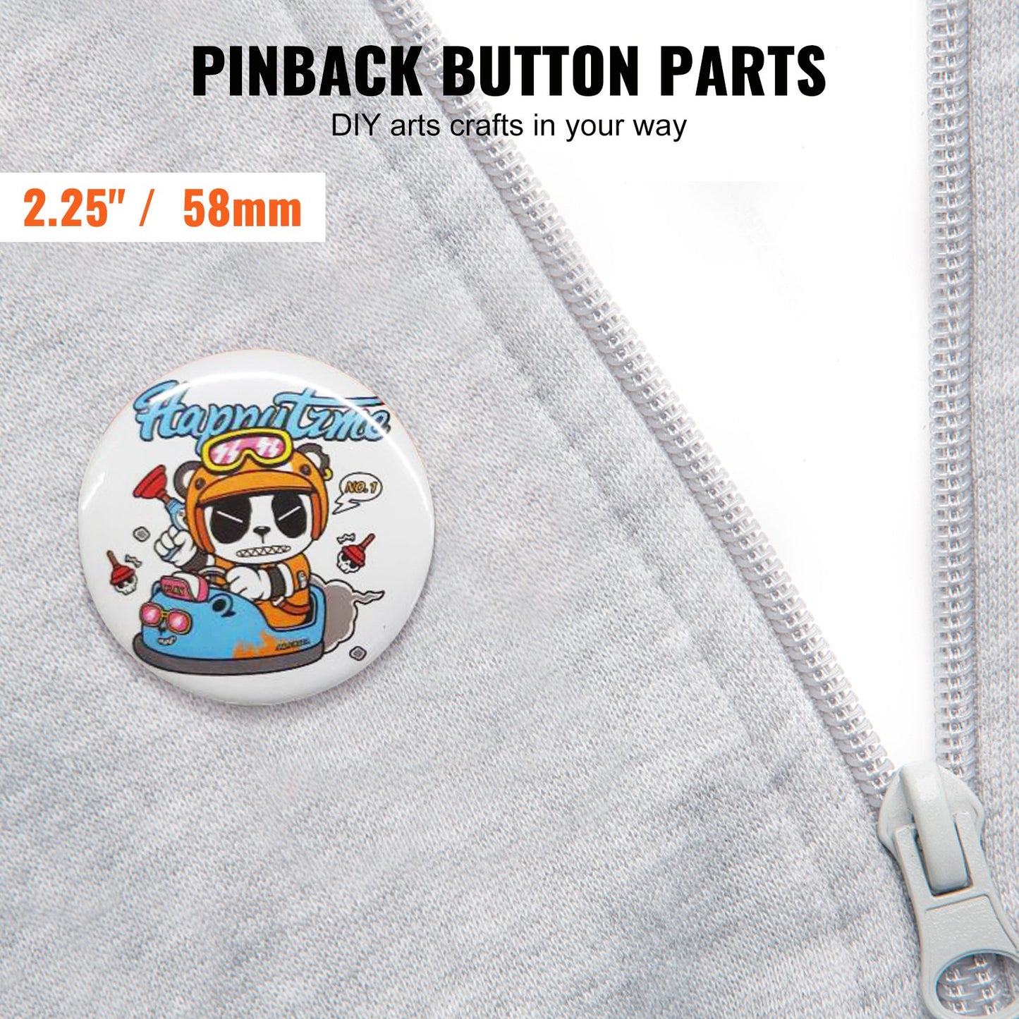 2.25" 58mm Button Badge Parts Supplies for Button Maker Machine 500 Sets V952-XZGSLH58MM500ON35V0