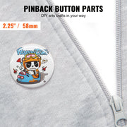 2.25" 58mm Button Badge Parts Supplies for Button Maker Machine 500 Sets V952-XZGSLH58MM500ON35V0