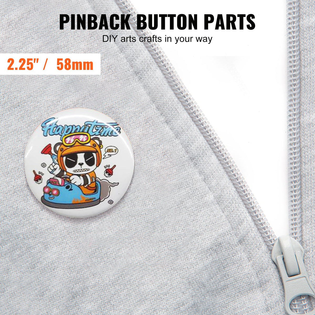 2.25" 58mm Button Badge Parts Supplies for Button Maker Machine 500 Sets V952-XZGSLH58MM500ON35V0