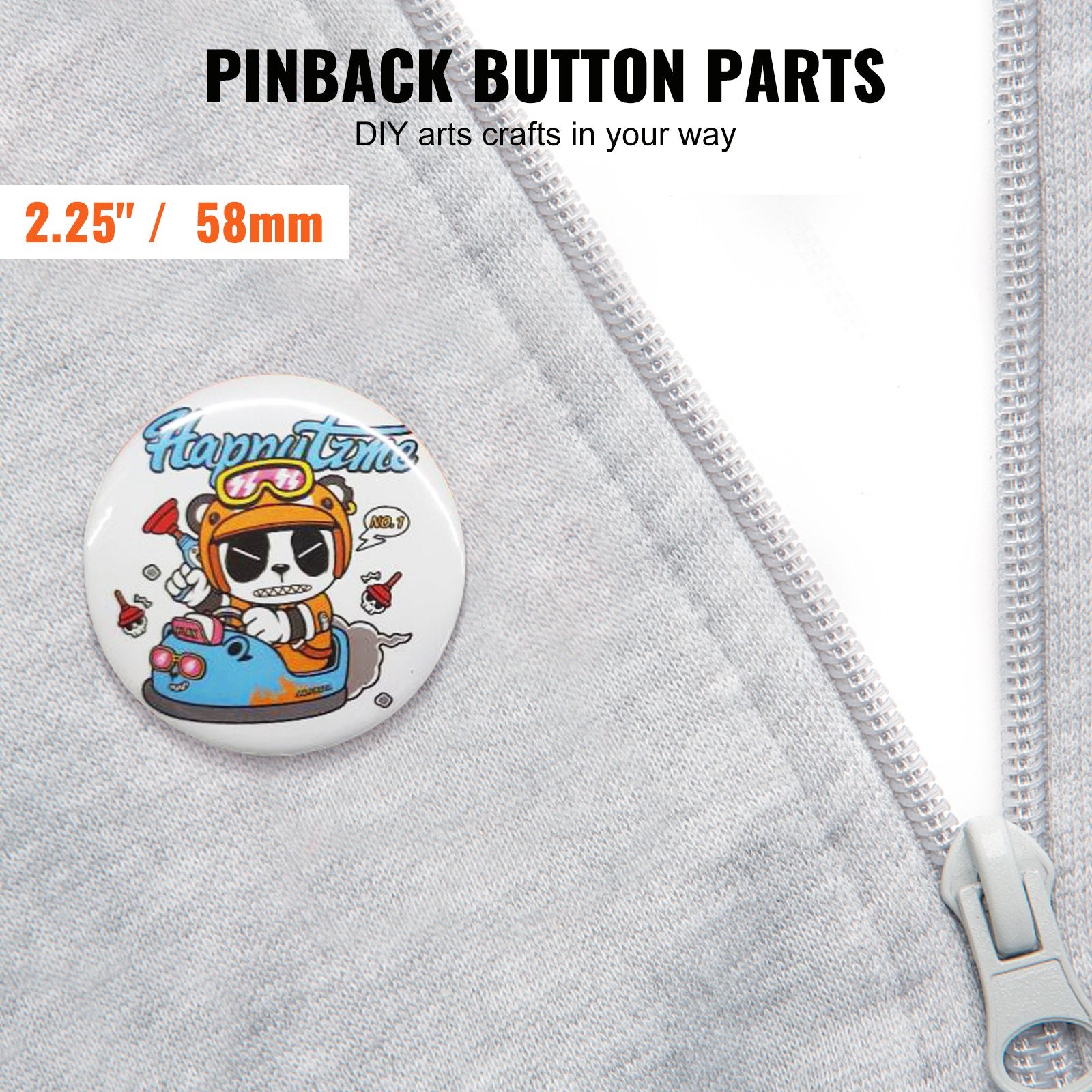 2.25" 58mm Button Badge Parts Supplies for Button Maker Machine 500 Sets V952-XZGSLH58MM500ON35V0