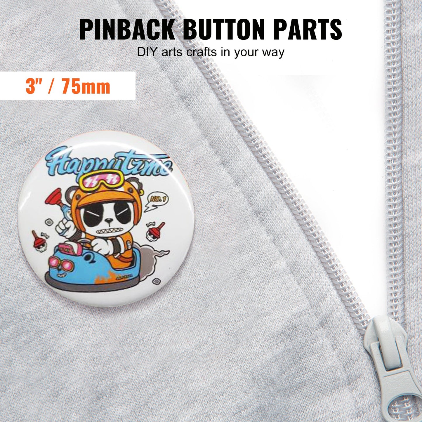 3" 75mm Button Badge Parts Supplies for Button Maker Machine 200 Sets V952-XZGSLH75MM200W5SAV0
