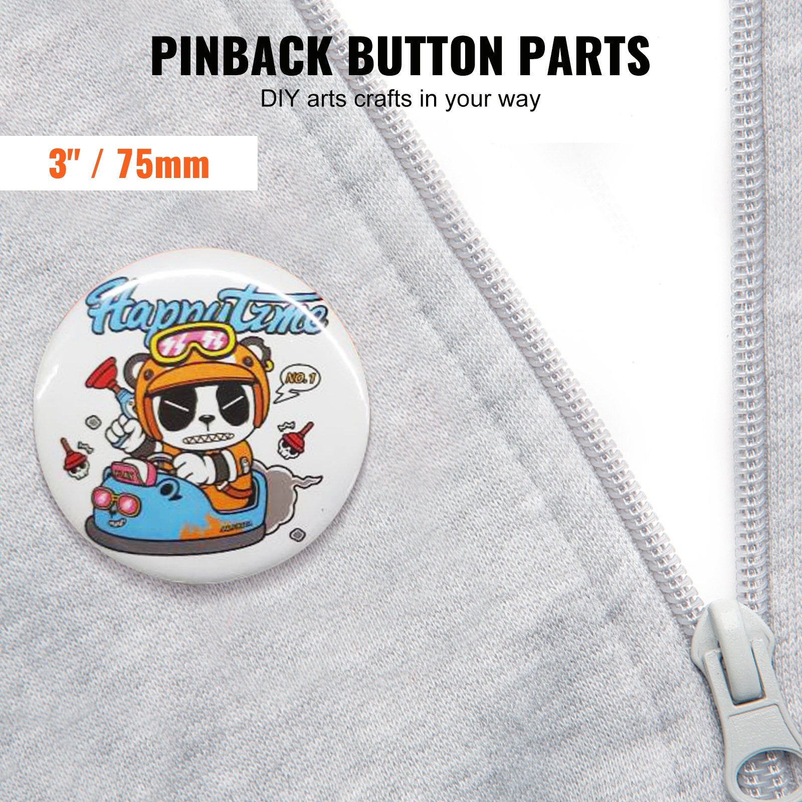 3" 75mm Button Badge Parts Supplies for Button Maker Machine 200 Sets V952-XZGSLH75MM200W5SAV0