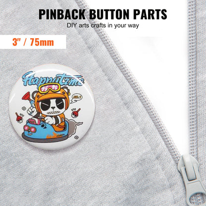 3" 75mm Button Badge Parts Supplies for Button Maker Machine 200 Sets V952-XZGSLH75MM200W5SAV0