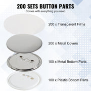 3" 75mm Button Badge Parts Supplies for Button Maker Machine 200 Sets V952-XZGSLH75MM200W5SAV0