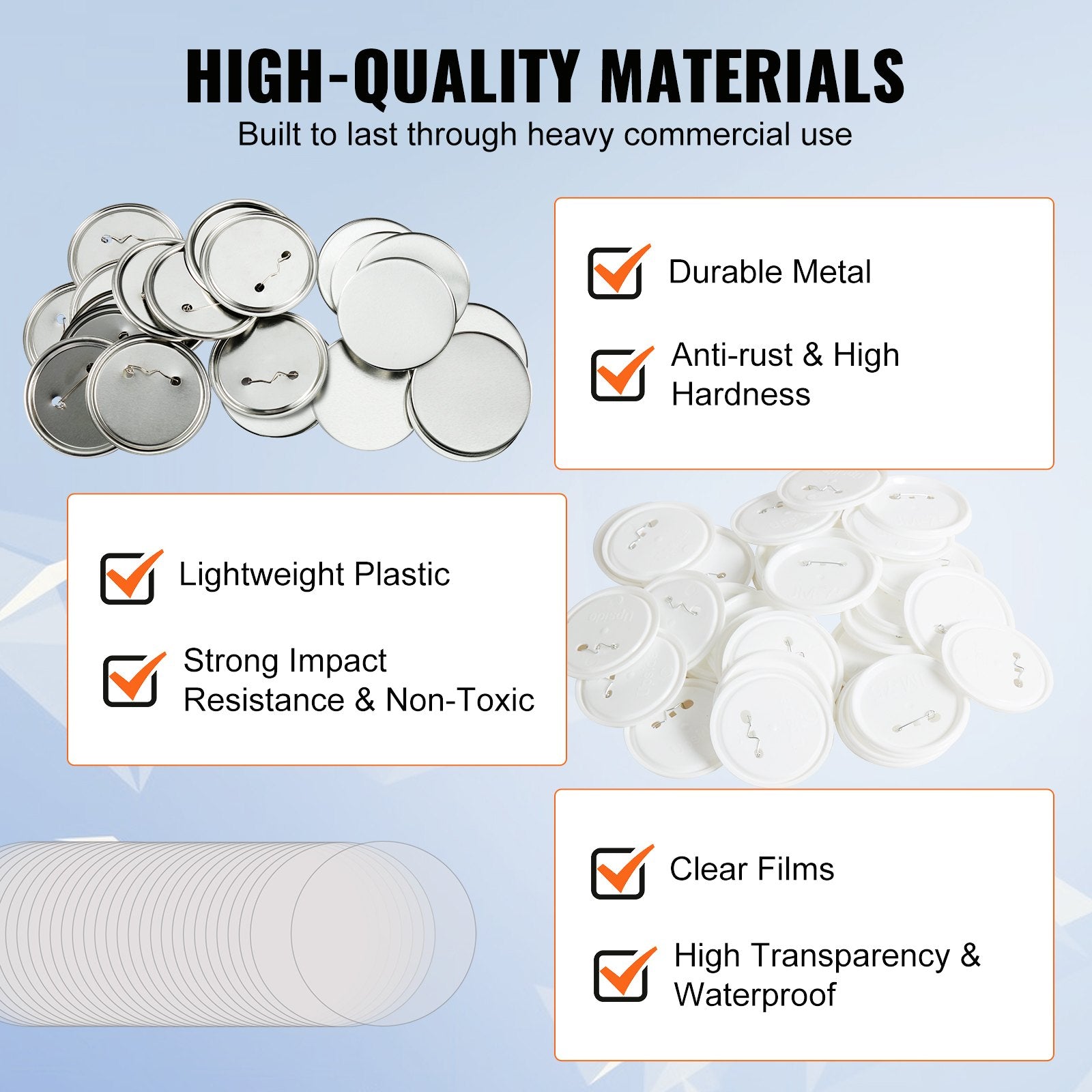 3" 75mm Button Badge Parts Supplies for Button Maker Machine 200 Sets V952-XZGSLH75MM200W5SAV0