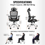 Mesh Office Chair, Adjustable High Back Desk Chair with Mesh Seat, Angle and Height Adjustable Home Office V952-XZKBYTQZYK00ZJ8S1V0