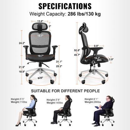 Mesh Office Chair, Adjustable High Back Desk Chair with Mesh Seat, Angle and Height Adjustable Home Office V952-XZKBYTQZYK00ZJ8S1V0