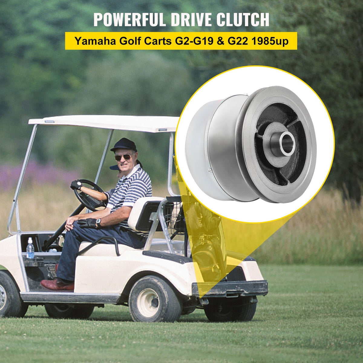 G2-G22 Drive Clutch Compatible With Yamaha Golf Cart 1985+ G2 G8 G9 G14 G16 G22 4 Cycle Carts Gas Golf Cart V952-YAMAHAG2-G22LHQ01V0