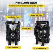 Air-Operated Double Diaphragm Pump 24 GPM 1 Inch Inlet And Outlet V952-YBGMBQBY4-25LF461V0