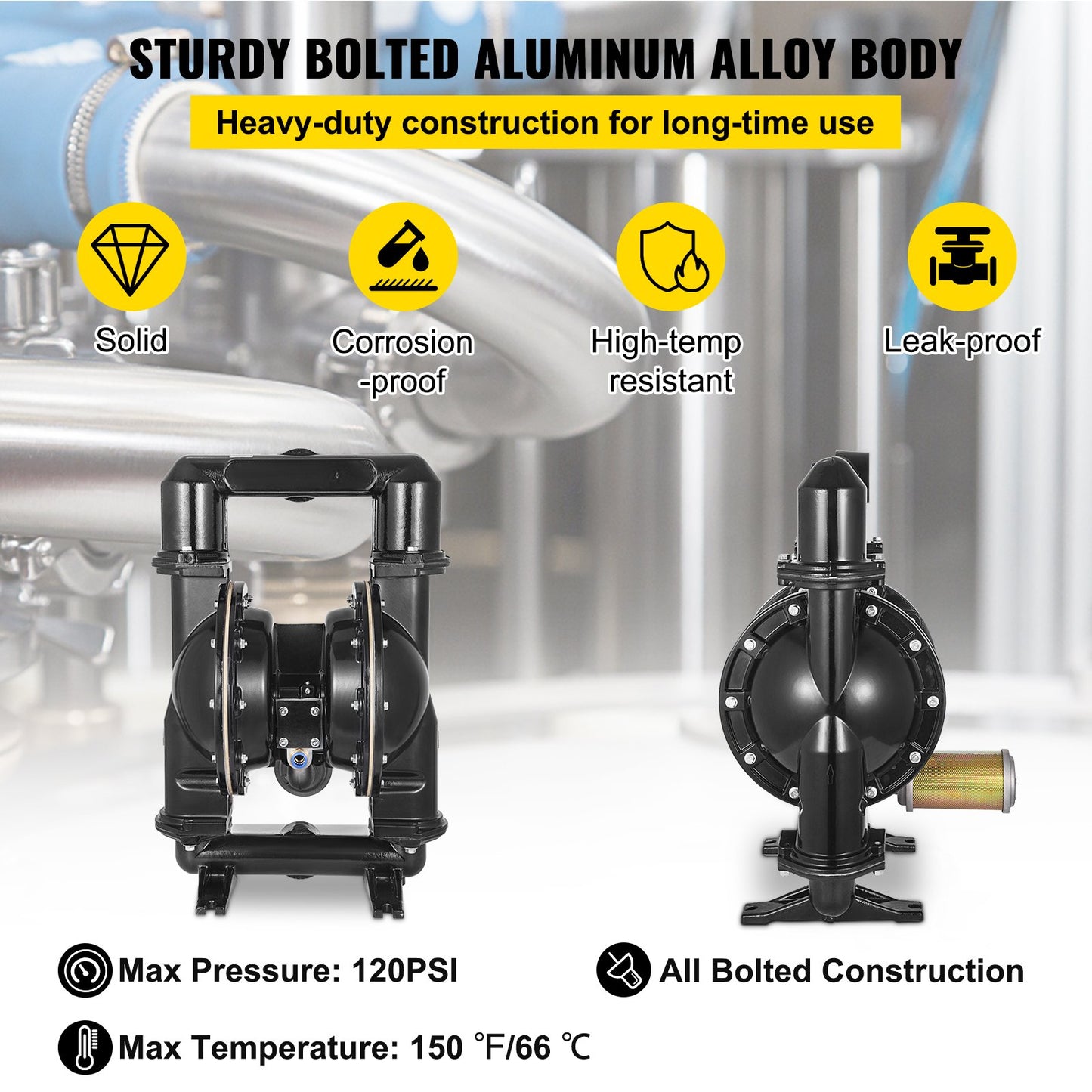 75 GPM Air-Operated Double Diaphragm Pump 2 Inch Inlet And Outlet V952-YBGMBQBY4-50L0001V0