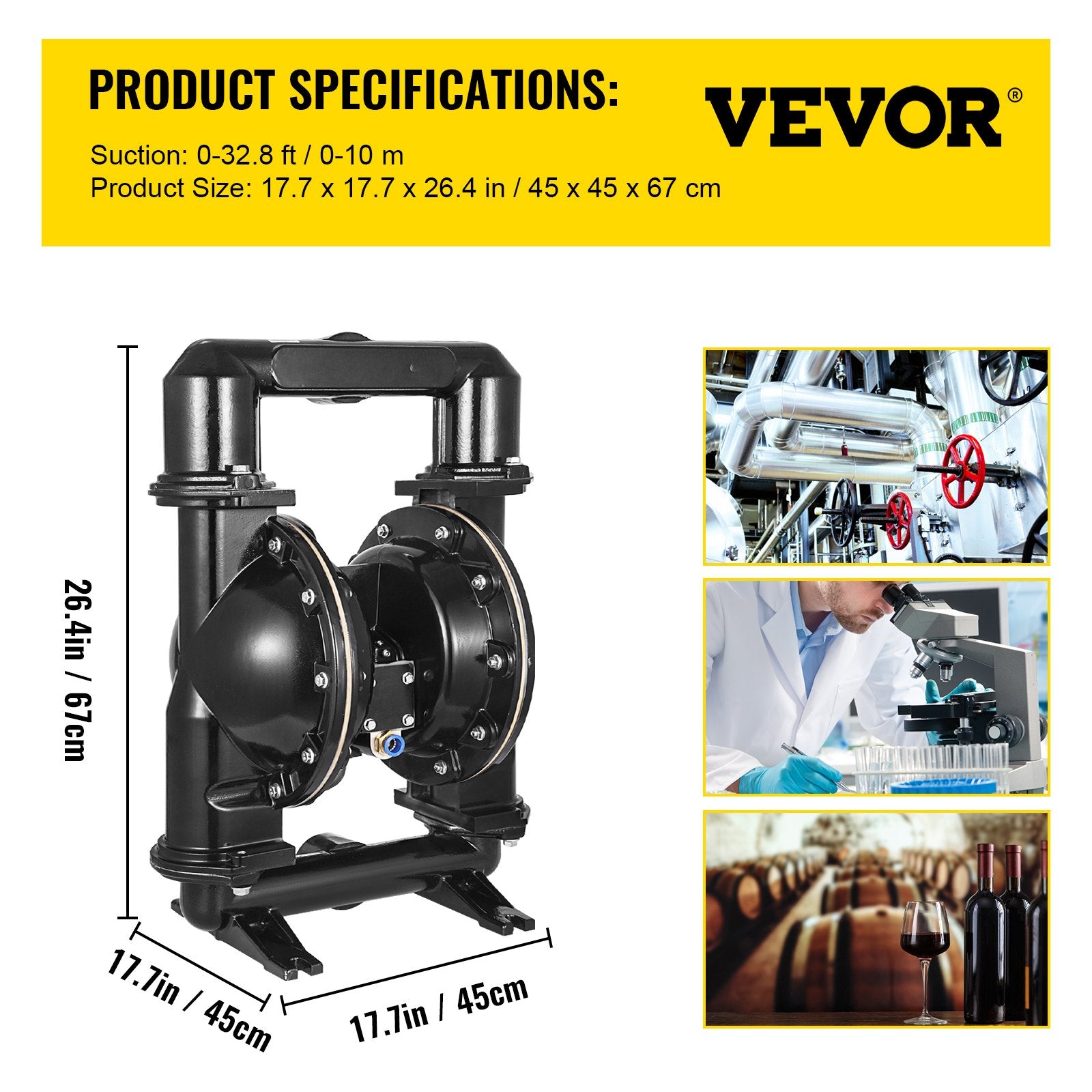 75 GPM Air-Operated Double Diaphragm Pump 2 Inch Inlet And Outlet V952-YBGMBQBY4-50L0001V0