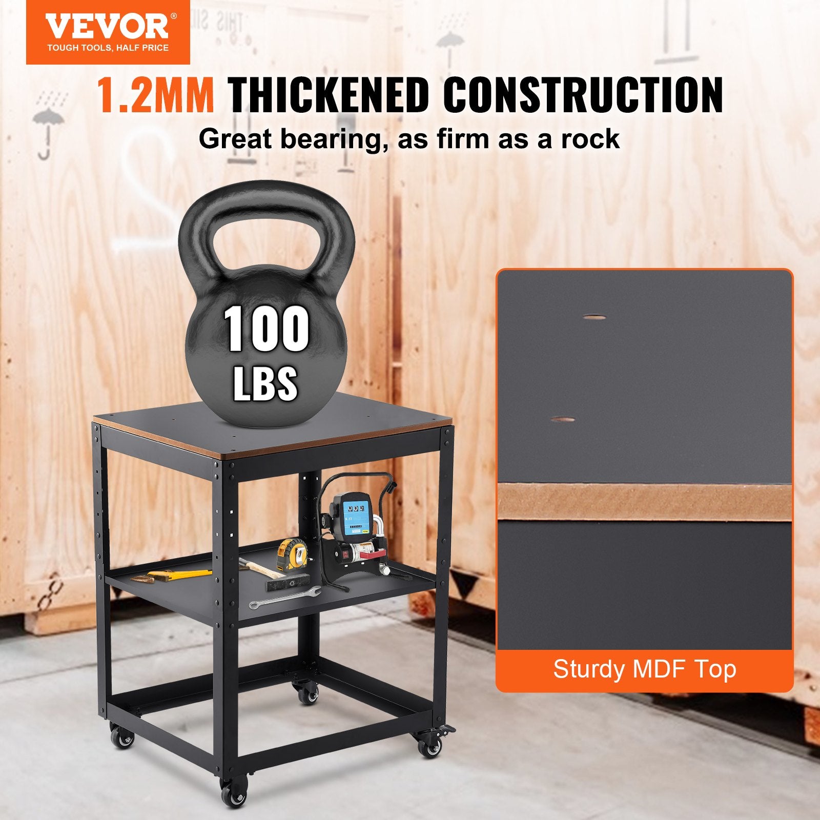 Planer Stand, 100 lbs / 45 kg heavy loads, Three-Gear Height Adjustable Thickness Planer Table,with 4 Stable V952-YBJDZDSDUDHZHVJHWV0