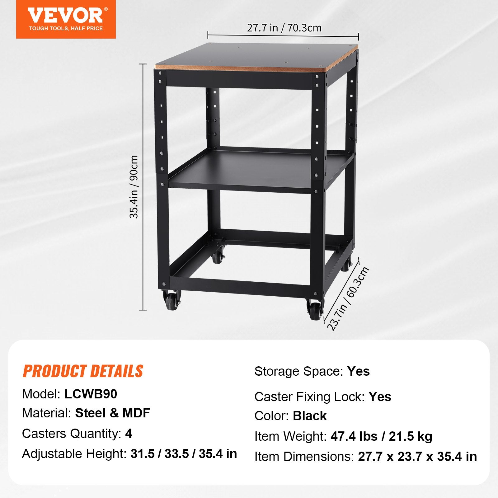 Planer Stand, 100 lbs / 45 kg heavy loads, Three-Gear Height Adjustable Thickness Planer Table,with 4 Stable V952-YBJDZDSDUDHZHVJHWV0
