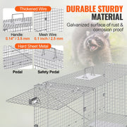 Live Animal Cage Trap, 50" x 20" x 26" Humane Cat Trap Galvanized Iron, Folding Animal Trap with Handle for V952-YBL50YC00000VGIXYV0