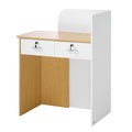Reception Desk, 80 cm Rectangular Front Counter Table, Modern Office Reception Desk with LED Light, 2 Drawers V952-YBQTBSMSJXDLHVT0N001V9