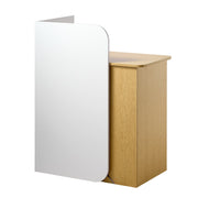 Reception Desk, 80 cm Rectangular Front Counter Table, Modern Office Reception Desk with LED Light, 2 Drawers V952-YBQTBSMSJXDLHVT0N001V9