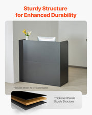 Reception Desk, 1200 x 480 x 1100 mm Rectangular Front Counter Table, Office Reception Counter with Lockable V952-YBQTJX3CDCCJ3IW3IV0
