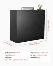Reception Desk, 1200 x 480 x 1100 mm Rectangular Front Counter Table, Office Reception Counter with Lockable V952-YBQTJX3CDCCJ3IW3IV0