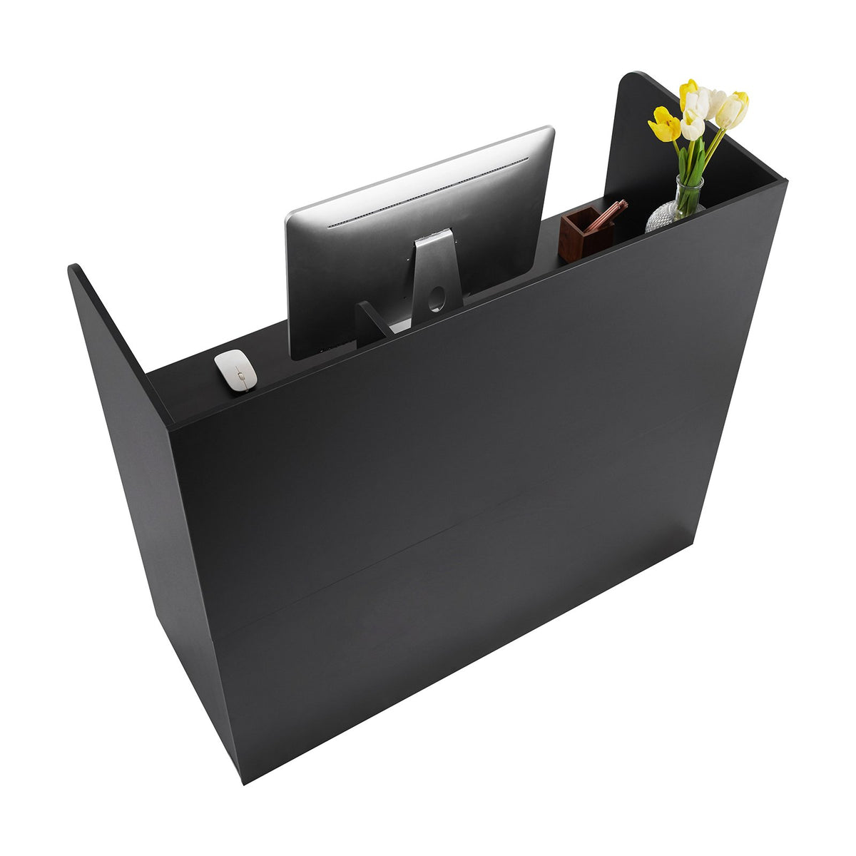 Reception Desk, 1200 x 480 x 1100 mm Rectangular Front Counter Table, Office Reception Counter with Lockable V952-YBQTJX3CDCCJ3IW3IV0