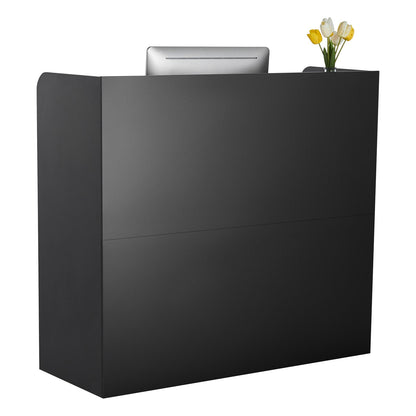 Reception Desk, 1200 x 480 x 1100 mm Rectangular Front Counter Table, Office Reception Counter with Lockable V952-YBQTJX3CDCCJ3IW3IV0